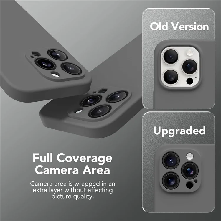 For iPhone 15 Pro Max Case Compatible with MagSafe Liquid Silicone Cover with 2 Tempered Glass Screen Films - Black