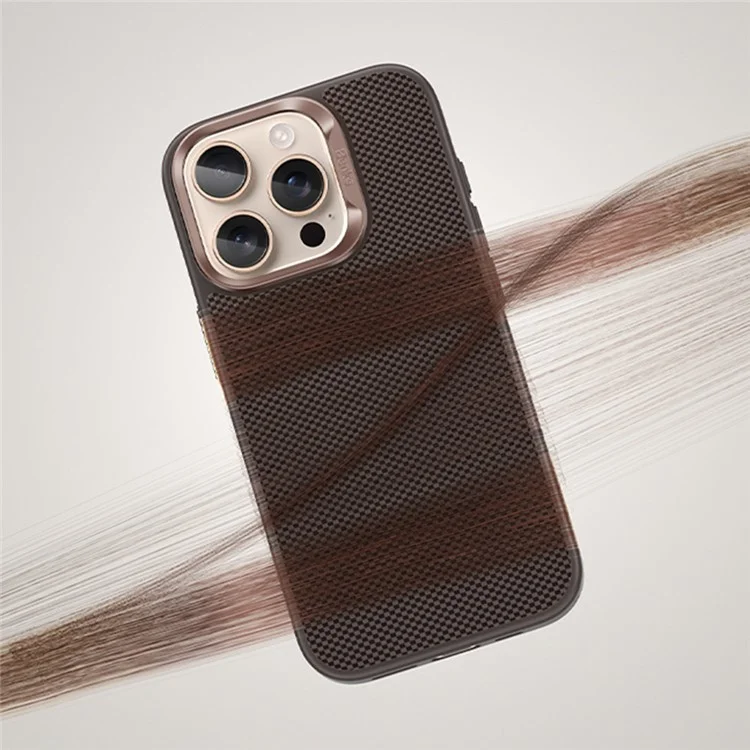 BENKS Per iPhone 16 Pro Max Custodia Compatibile con MagSafe Texture in Fibra di Carbonio Fibra di Aramide Custodia per Telefono