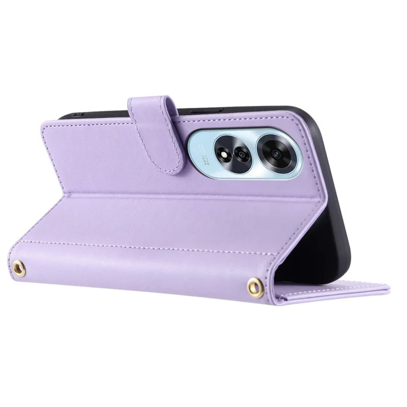 For Oppo A60 4G Wallet Case Rhombus Grid PU Leather Phone Cover - Purple