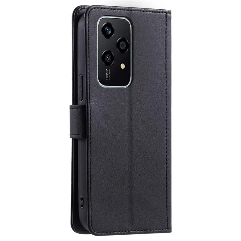 For Honor 200 Lite Wallet Case Rhombus Grid PU Leather Phone Cover - Preto