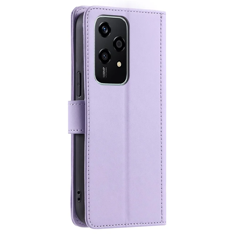 For Honor 200 Lite Wallet Case Rhombus Grid PU Leather Phone Cover - Purple