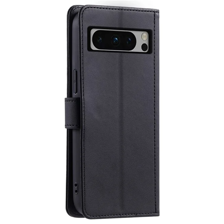 For Google Pixel 8 Pro Wallet Case Rhombus Grid PU Leather Phone Cover - Black