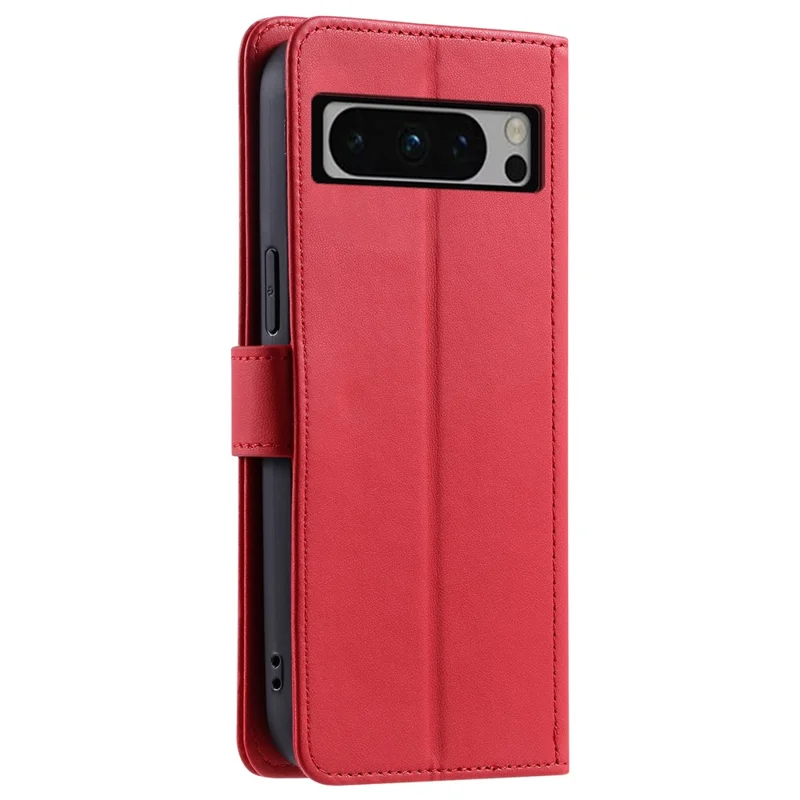 For Google Pixel 8 Pro Wallet Case Rhombus Grid PU Leather Phone Cover - Red