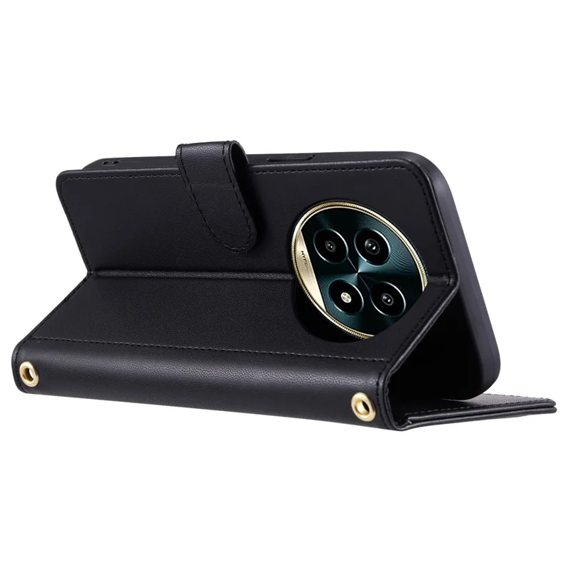 For Realme 13 Pro 5G (Global) / 13 Pro+ 5G (Global) Wallet Case Rhombus Grid PU Leather Phone Cover - Black