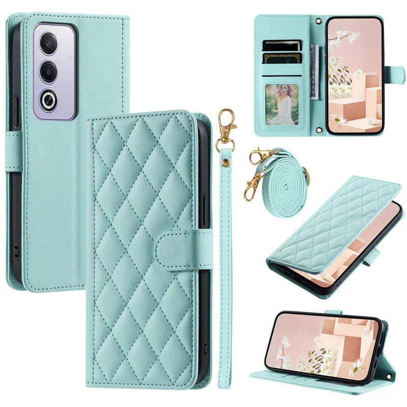 Funda de cuero para Oppo A80 5G / K12x 5G (India) / A3 Pro (Global) 5G / A3 Pro (India) 5G / A3x 5G (China) Funda tipo cartera para teléfono - Verde menta