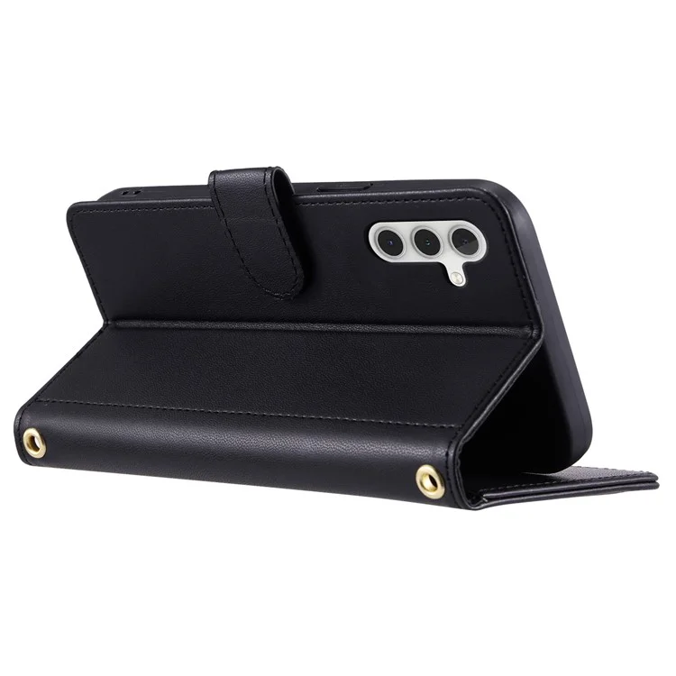 Für Samsung Galaxy A16 4G / 5G Wallet Case Rhombus Grid PU Leder Handyhülle - Schwarz