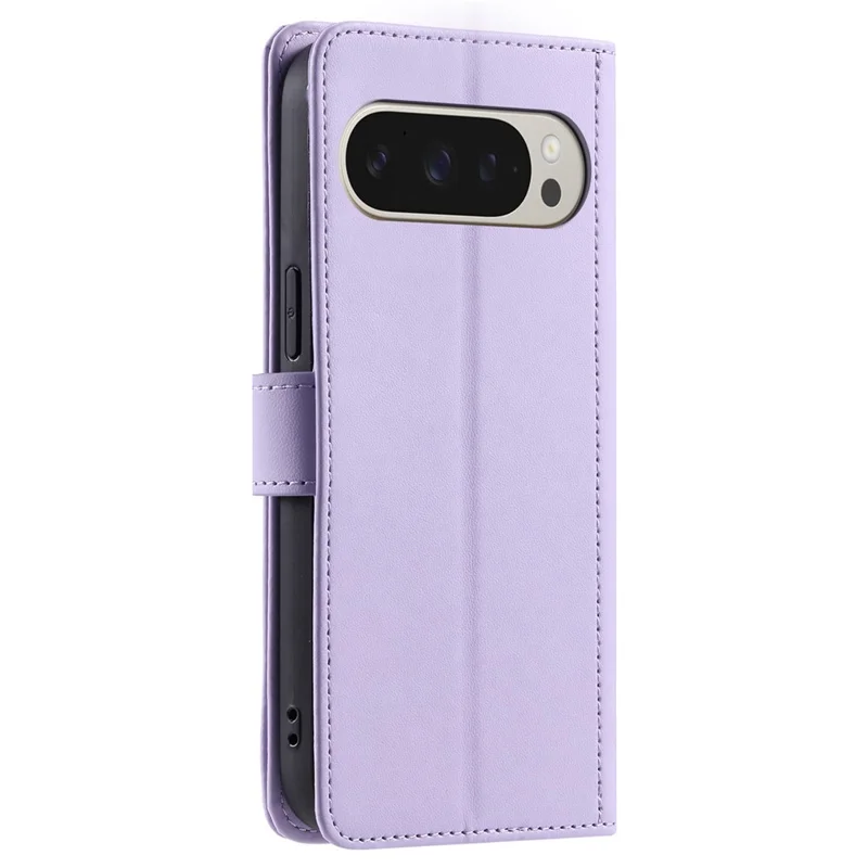 For Google Pixel 9 Pro XL Wallet Case Rhombus Grid PU Leather Phone Cover - Purple