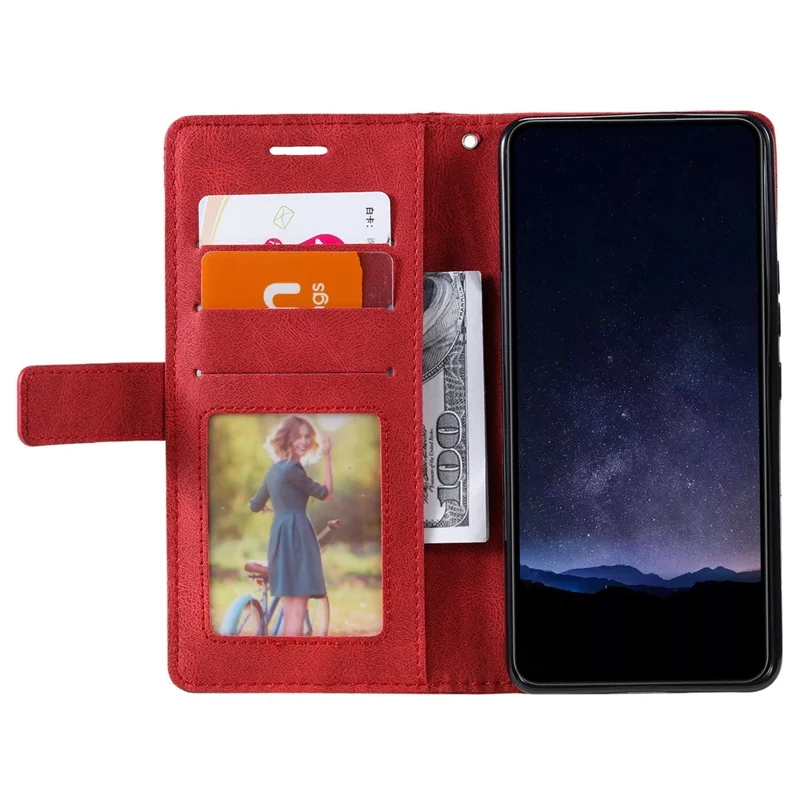 For Oppo Reno12 Pro 5G (Global) Case Imprinted Lines PU Leather Splicing Wallet Phone Cover - Red