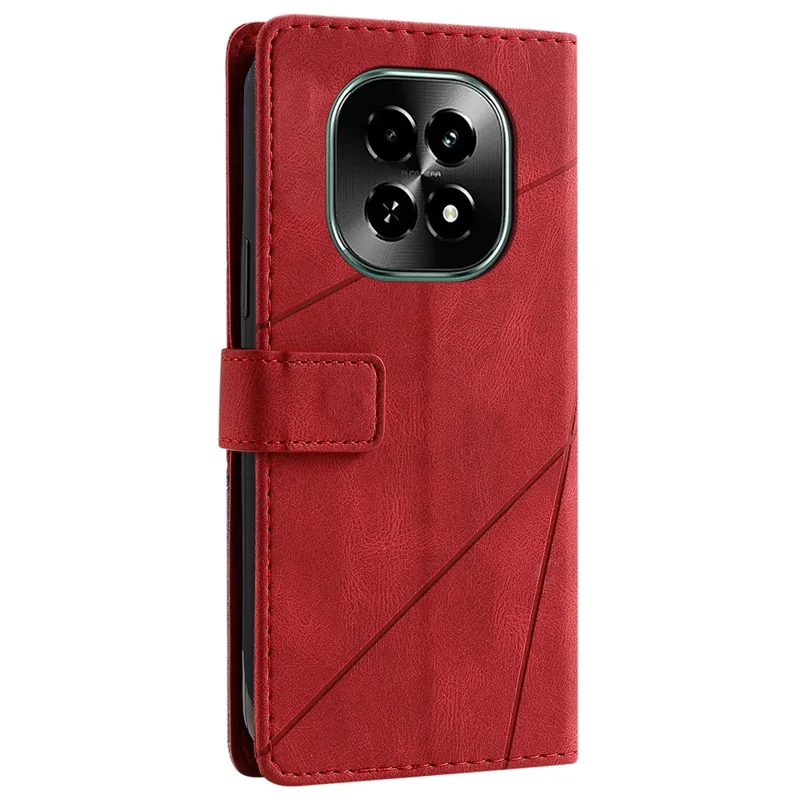 Leather Case for Realme C63 5G / V60 5G / V60s 5G Splicing Wallet Phone Cover - Red