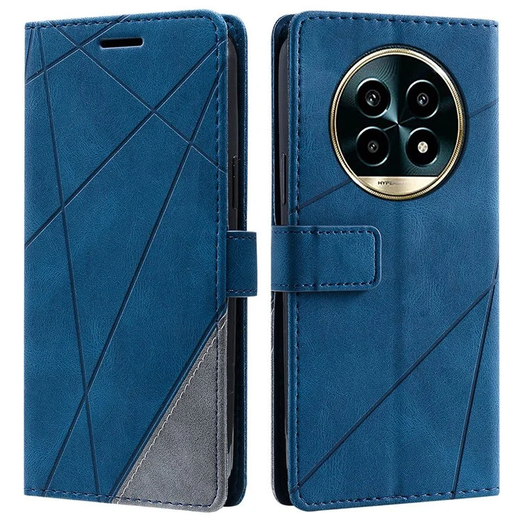 Funda para Realme 13 Pro+ 5G / 13 Pro 5G Líneas estampadas Cartera de piel sintética Cubierta de teléfono - Azul