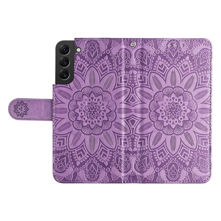Для Samsung Galaxy S22+ 5G Anti-fall Fueth Thene Phone Flip Wallet Case Sunflower. - Пурпурный