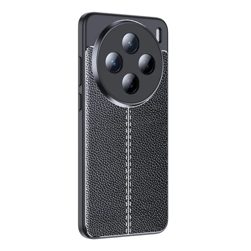 For vivo X200 5G Case Litchi Texture TPU Flexible Phone Cover, Black