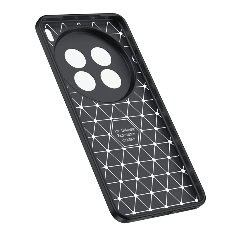 For vivo X200 Pro 5G Case Litchi Texture TPU Flexible Phone Cover, Black