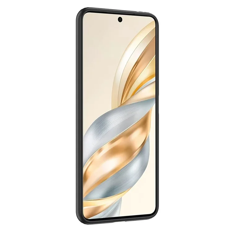 Чехол для телефона For Honor X60 5G с текстурой личи, TPU-гибкий, черный