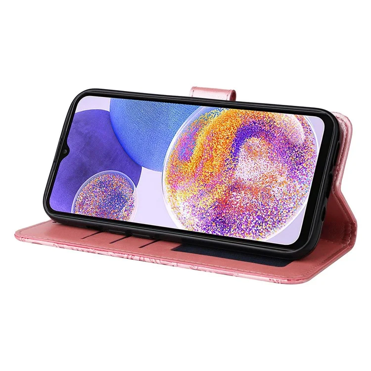 Per Samsung Galaxy F23 5G / M23 5G / M13 4G / A23 5G (Versione Globale) / 4G Custodia in Pelle PU con Stampa a Girasole, Cover a Libro Pieghevole con Supporto e Chiusura Magnetica - Rosa