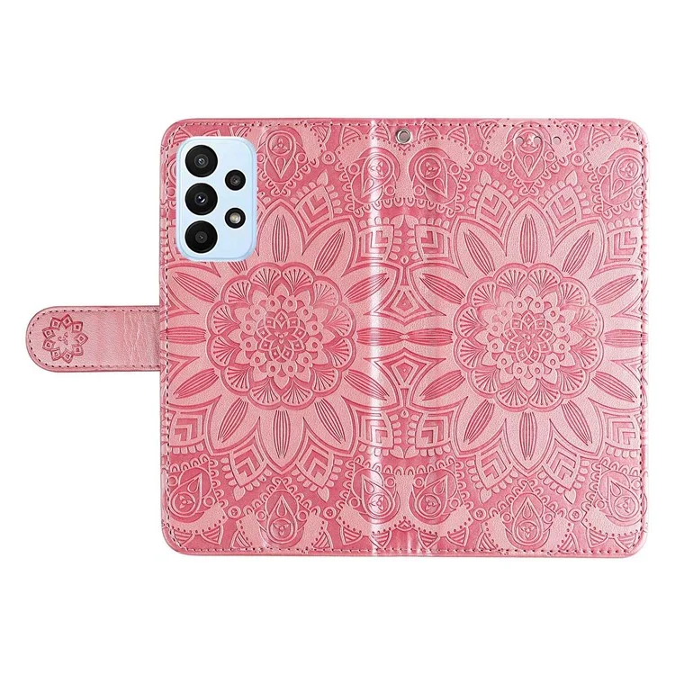 Per Samsung Galaxy F23 5G / M23 5G / M13 4G / A23 5G (Versione Globale) / 4G Custodia in Pelle PU con Stampa a Girasole, Cover a Libro Pieghevole con Supporto e Chiusura Magnetica - Rosa