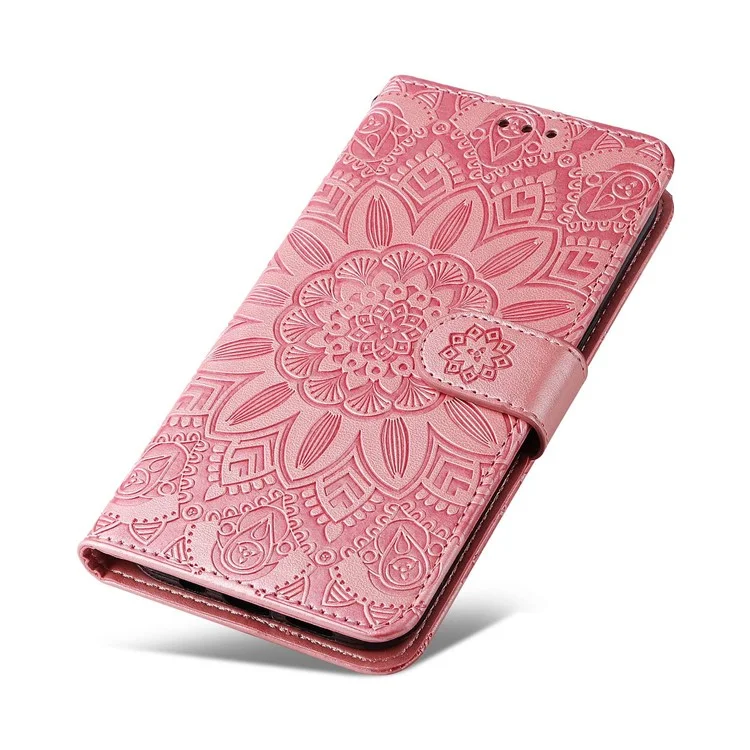 Per Samsung Galaxy F23 5G / M23 5G / M13 4G / A23 5G (Versione Globale) / 4G Custodia in Pelle PU con Stampa a Girasole, Cover a Libro Pieghevole con Supporto e Chiusura Magnetica - Rosa