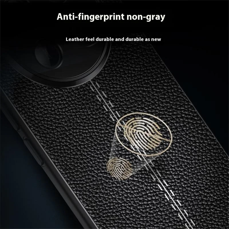 För Honor Magic7 Lite 5G / X9c 5G / X60 Pro 5G Skal med Litchi-Struktur TPU Flexibelt Mobilskal, Svart