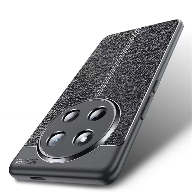 För Honor Magic7 Lite 5G / X9c 5G / X60 Pro 5G Skal med Litchi-Struktur TPU Flexibelt Mobilskal, Svart