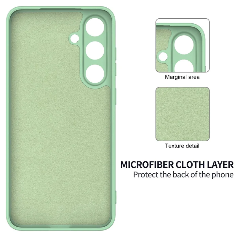 Obudowa na Samsung Galaxy S25+ z płynnego silikonu, antyrysik, z paskiem na rękę - Zielony