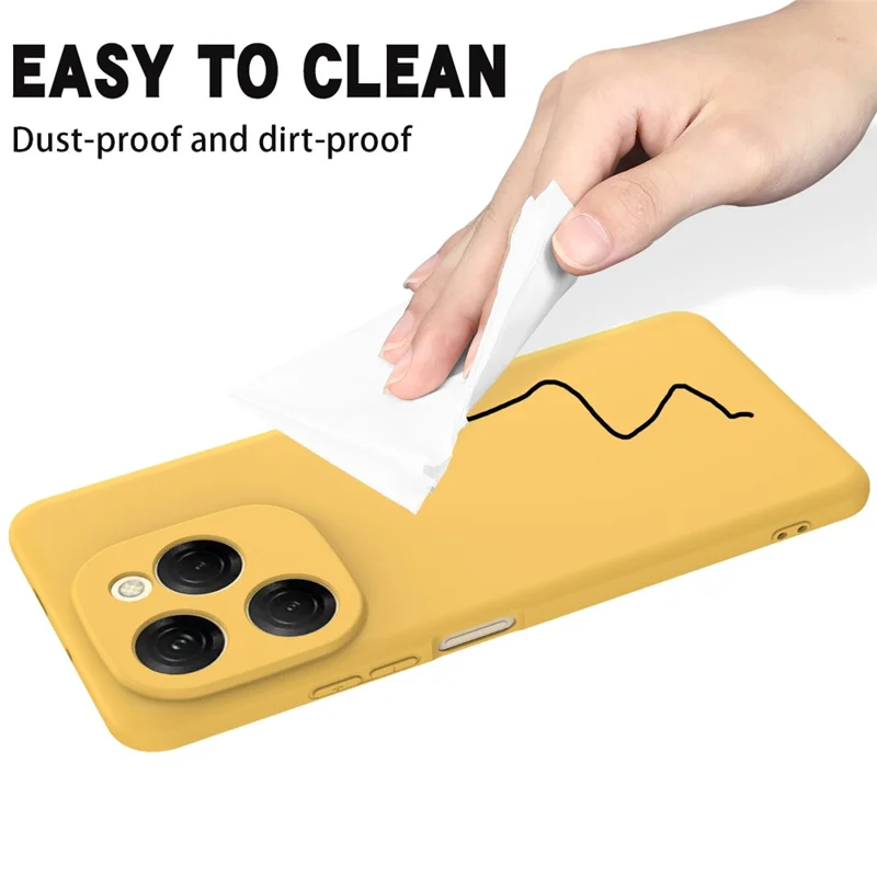 For TECNO Spark 20 Pro 5G Case Liquid Silicone Anti-Scratch Phone Cover with Hand Strap - Yellow