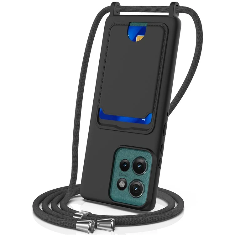 For Motorola Edge 50 5G Case Liquid Silicone Card Holder Phone Back Cover with Lanyard - Black

Für Motorola Edge 50 5G Hülle Flüssiges Silikon Kartenhalter Telefon Rückseite Cover mit Schlüsselband - Schwarz