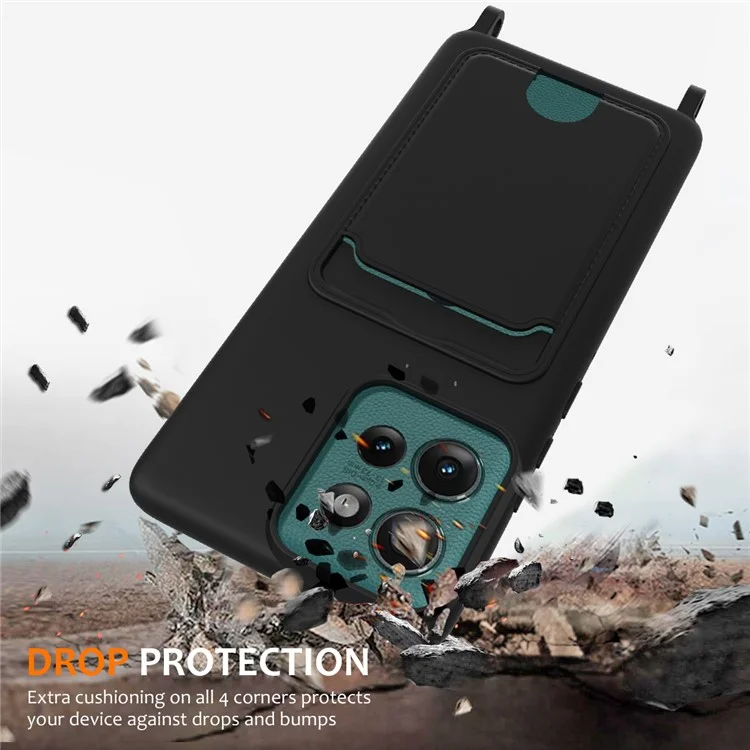 For Motorola Edge 50 5G Case Liquid Silicone Card Holder Phone Back Cover with Lanyard - Black

Für Motorola Edge 50 5G Hülle Flüssiges Silikon Kartenhalter Telefon Rückseite Cover mit Schlüsselband - Schwarz