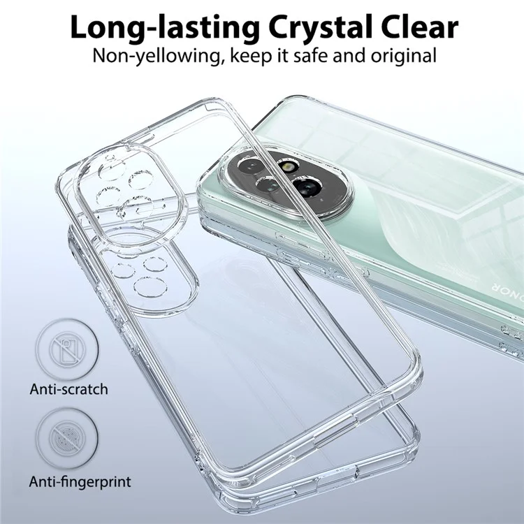 For Honor 200 Pro 5G Clear Phone Case TPU+Acrylic Shockproof Phone Back Cover