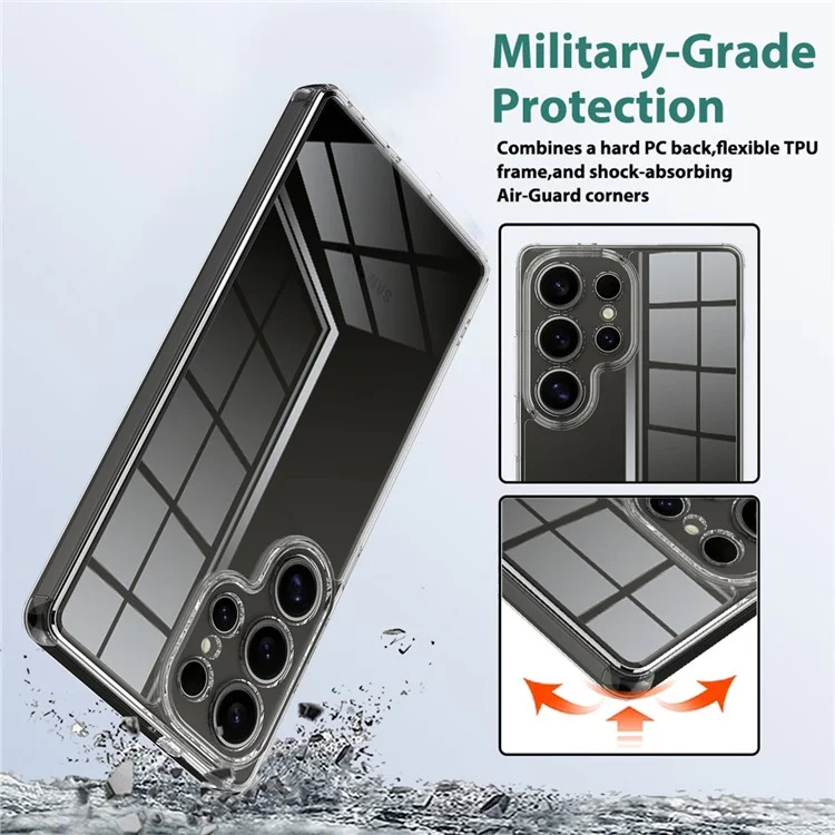 Для Samsung Galaxy S25 Ultra Clear Phone Case TPU+Acrylic Shockproof Phone Back Cover