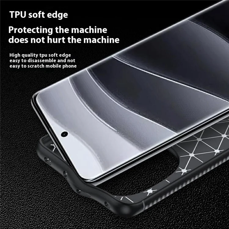 For Xiaomi Redmi Note 14 Pro 5G / Poco X7 5G Case Carbon Fiber Texture TPU Phone Cover Heat Dissipation