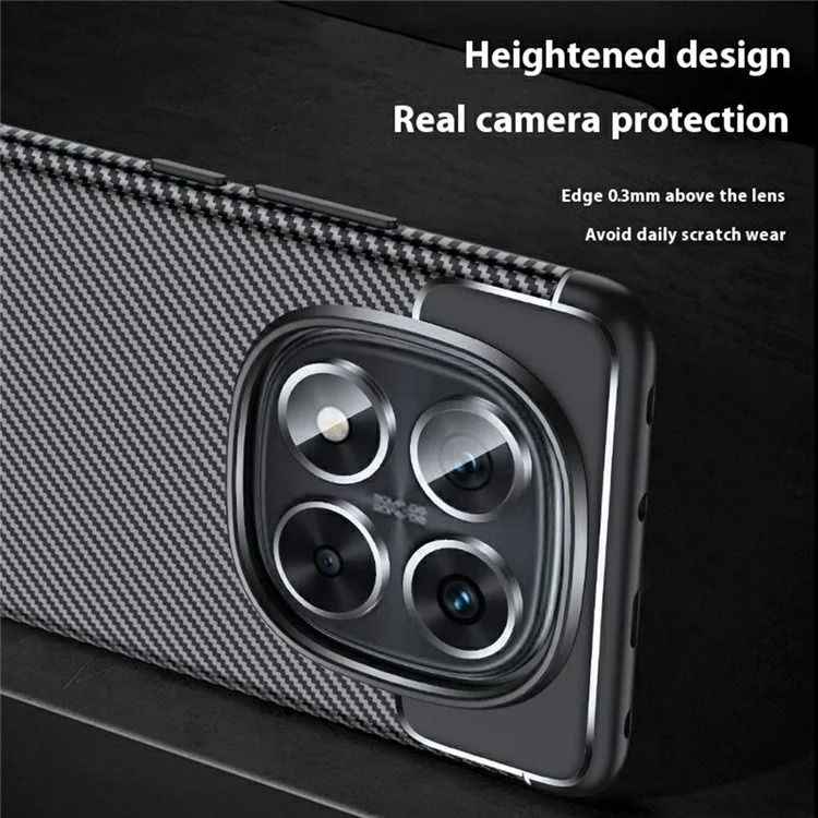For Xiaomi Redmi Note 14 Pro 5G / Poco X7 5G Case Carbon Fiber Texture TPU Phone Cover Heat Dissipation