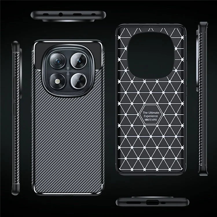 For Xiaomi Redmi Note 14 Pro 5G / Poco X7 5G Case Carbon Fiber Texture TPU Phone Cover Heat Dissipation
