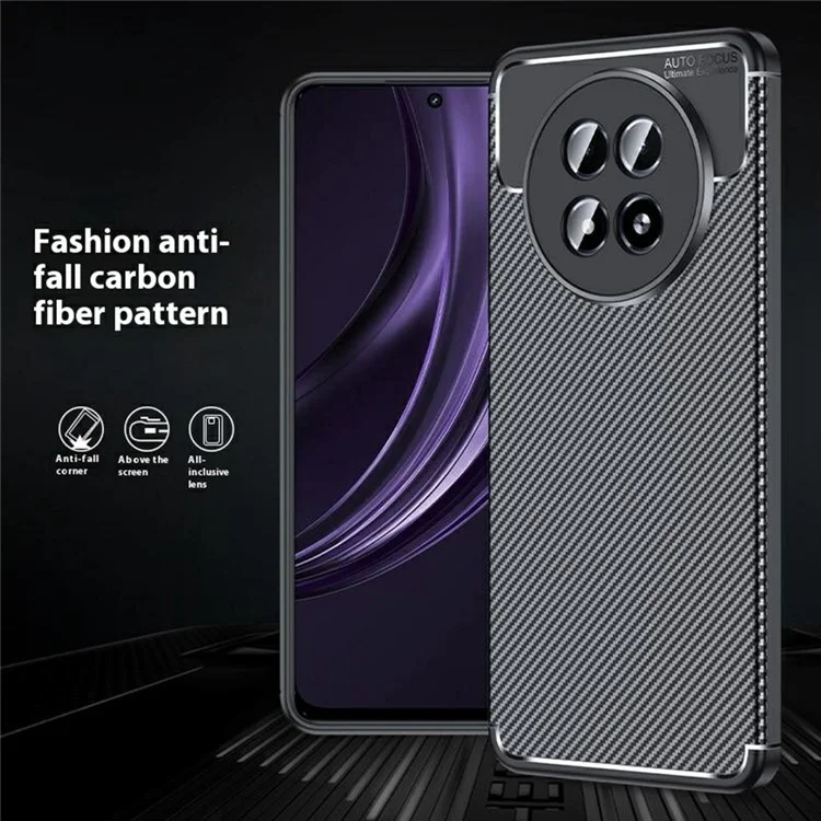 For Realme 13 5G Case Carbon Fiber Texture TPU Phone Cover Heat Dissipation