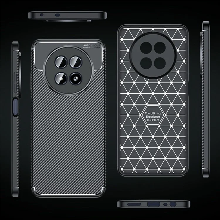 For Realme 13 5G Case Carbon Fiber Texture TPU Phone Cover Heat Dissipation