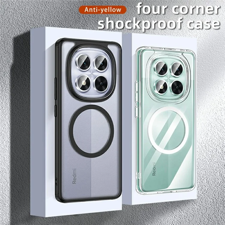 Wholesale purchase for Xiaomi Redmi Note 14 Pro 5G case, compatible with MagSafe, with scratch-resistant PC+TPU coating - transparent