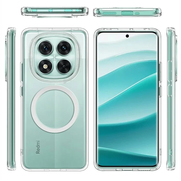 Wholesale purchase for Xiaomi Redmi Note 14 Pro 5G case, compatible with MagSafe, with scratch-resistant PC+TPU coating - transparent