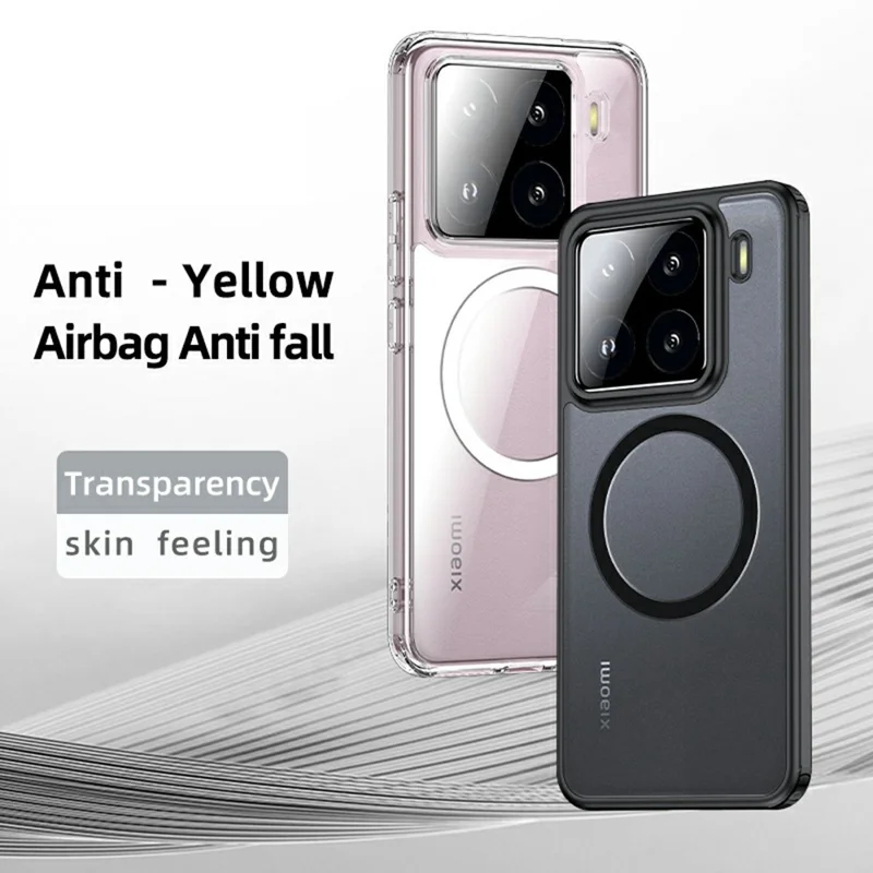 Wholesale purchase of a Xiaomi 15 Pro case compatible with MagSafe, with a scratch-resistant PC+TPU body - black