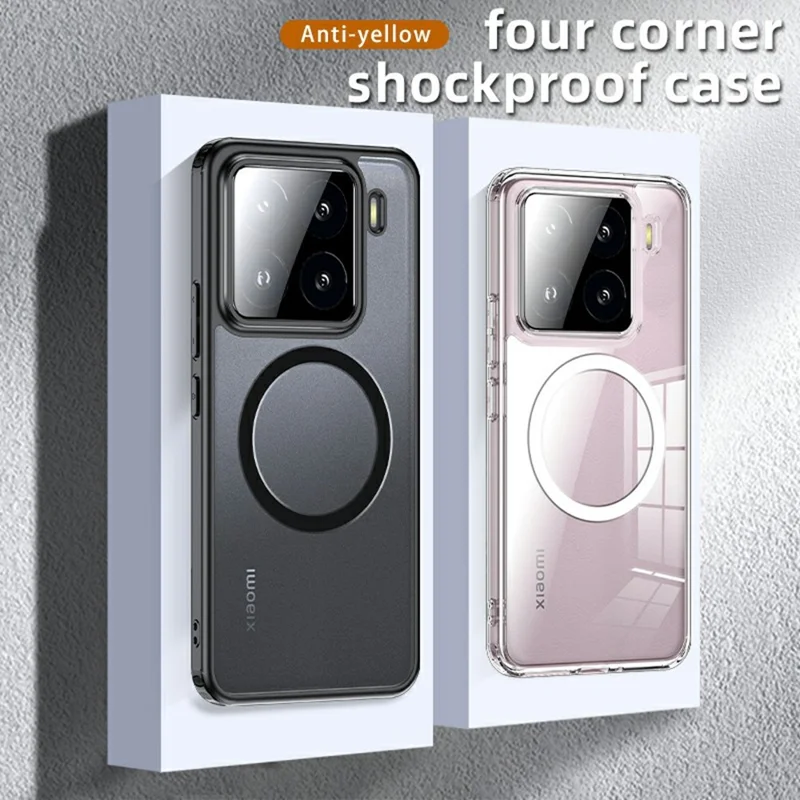 Wholesale purchase of a Xiaomi 15 Pro case compatible with MagSafe, with a scratch-resistant PC+TPU body - black