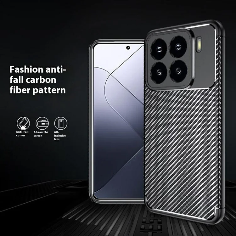 Per Xiaomi 15 Pro Case Carbon Fiber Texture TPU Phone Cover Heat Dissipation
