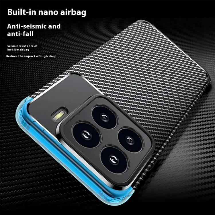 Per Xiaomi 15 Pro Case Carbon Fiber Texture TPU Phone Cover Heat Dissipation
