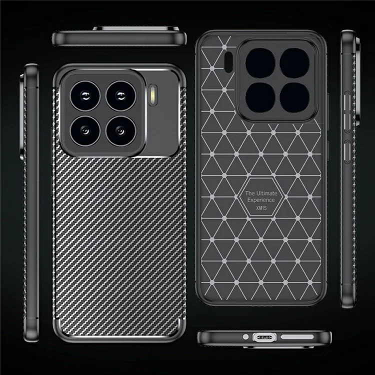 Per Xiaomi 15 Pro Case Carbon Fiber Texture TPU Phone Cover Heat Dissipation