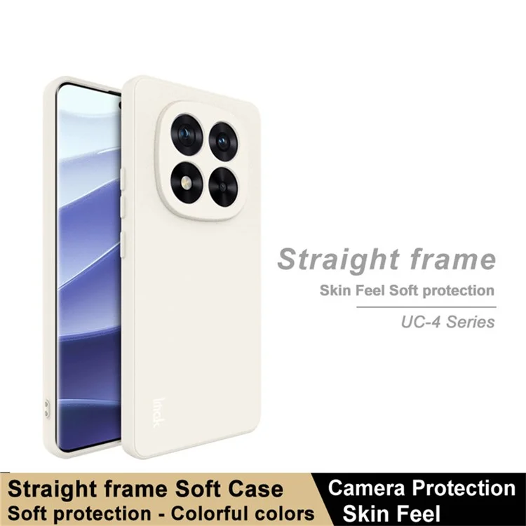 IMAK UC-4 Series for Xiaomi Redmi Note 14 Pro 5G / Poco X7 5G TPU Case Soft Phone Cover Straight Edge - White