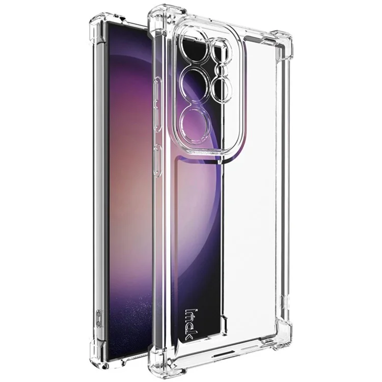IMAK UX-4 Series per Samsung Galaxy S24 Ultra Case Straight Frame Four Corner Shockproof Clear TPU Cover