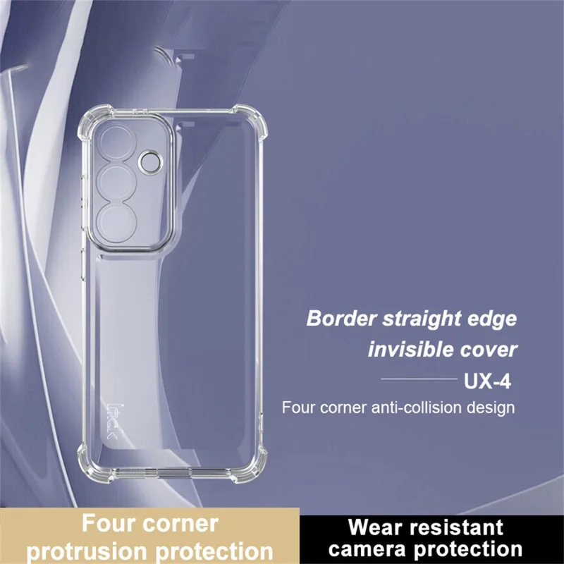IMAK UX-4 Series for Samsung Galaxy S24+ Case Straight Frame Four Corner Shockproof Clear TPU Cover