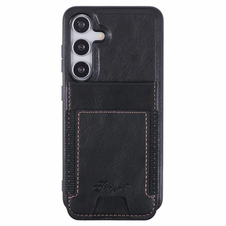 SUTENI H17 For Samsung Galaxy S24 Case Compatible with MagSafe Card Holder Kickstand Phone Cover - Black
