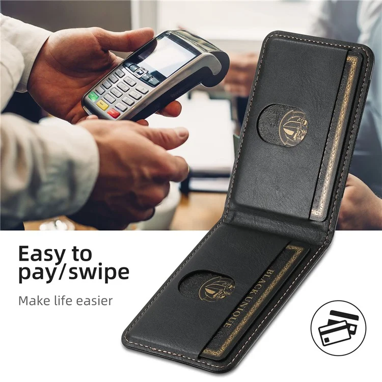 SUTENI H17 For Samsung Galaxy S24 Case Compatible with MagSafe Card Holder Kickstand Phone Cover - Black