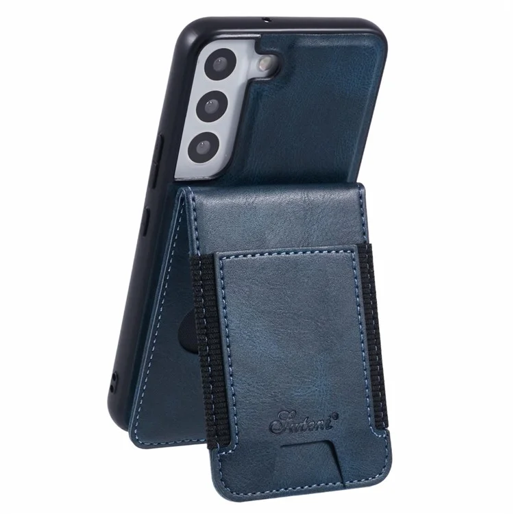 SUTENI H17 For Samsung Galaxy S22 5G Case Compatible with MagSafe Card Holder Kickstand Phone Cover - Blue