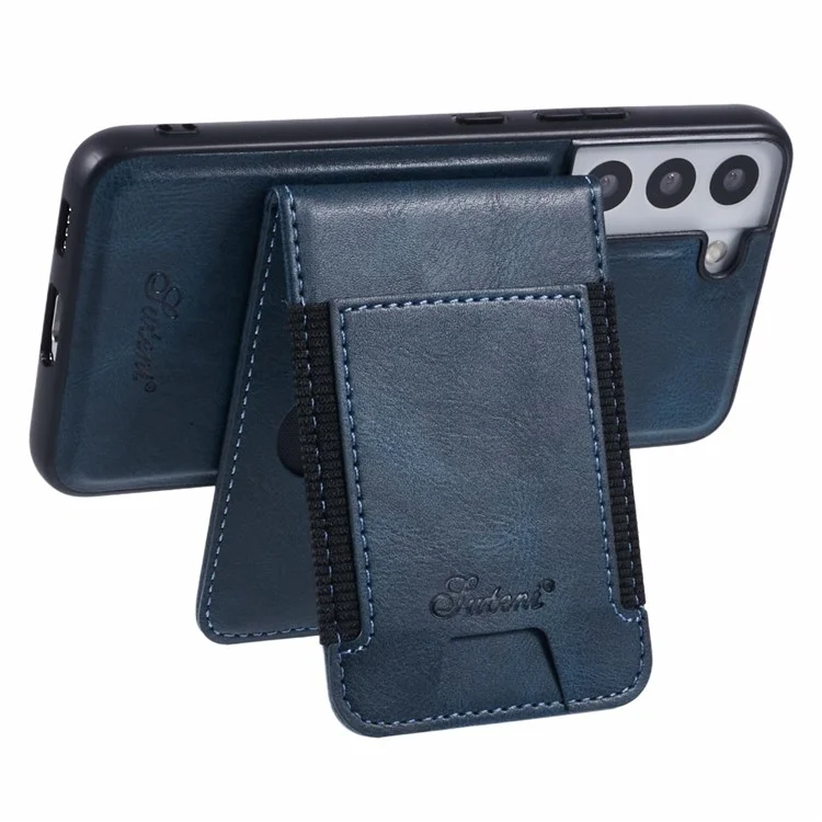 SUTENI H17 For Samsung Galaxy S22 5G Case Compatible with MagSafe Card Holder Kickstand Phone Cover - Blue
