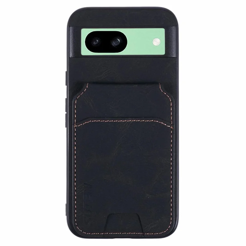 SUTENI H02 For Google Pixel 8a Case Card Slots Kickstand Litchi Texture Leather+TPU Cover - Black