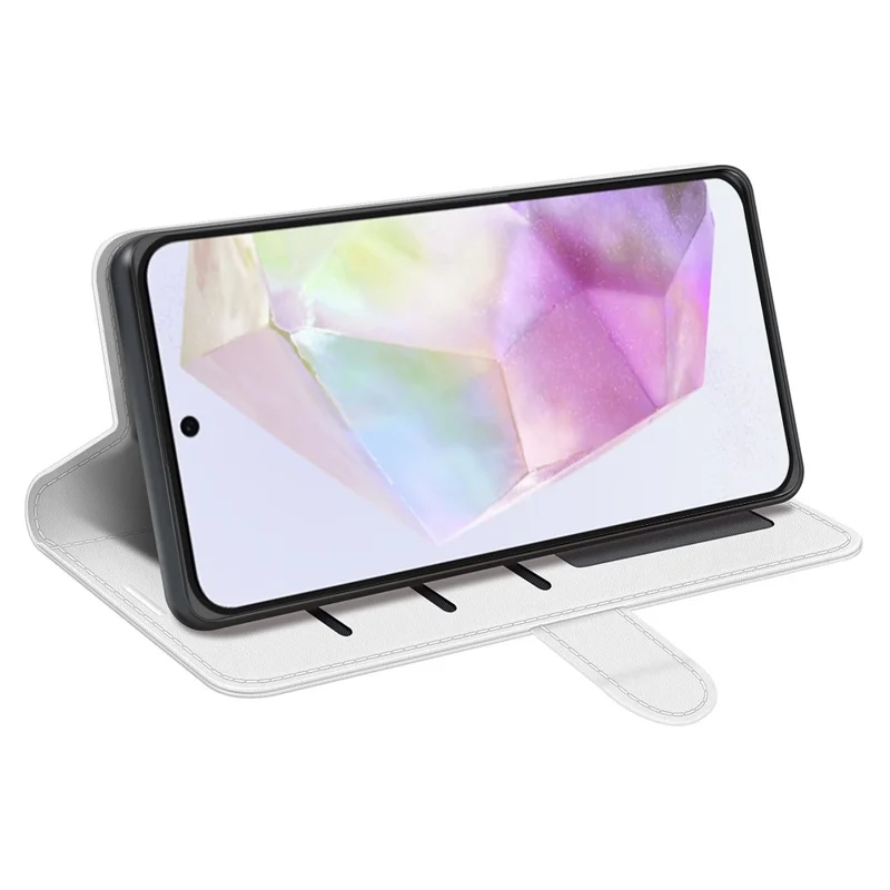 For Samsung Galaxy A36 5G / A56 5G Wallet Case Crazy Horse Texture Stand Leather Phone Cover - White